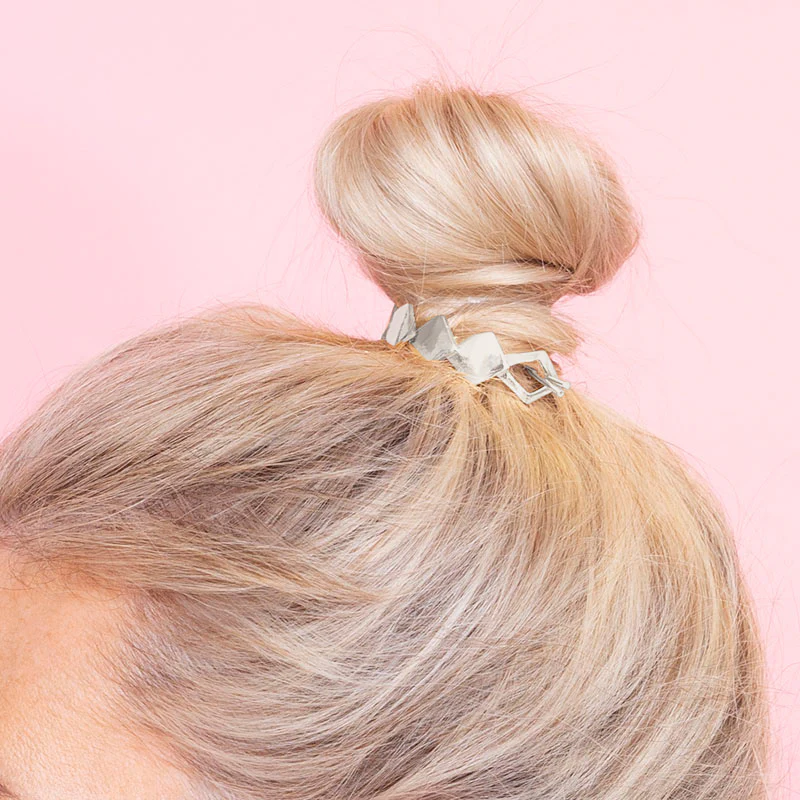 Rio Geometric Messy Bun (Silver) - Image 3