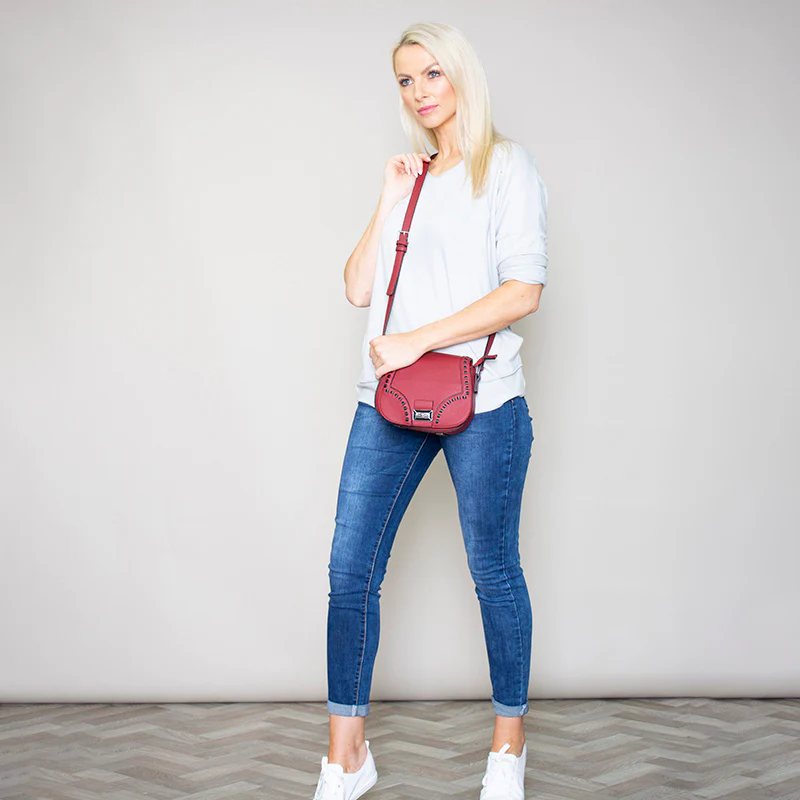 Riona Raspberry Crossbody Bag - Image 2