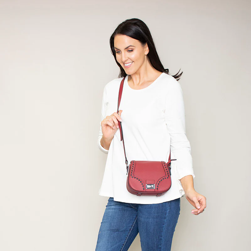 Riona Raspberry Crossbody Bag - Image 4