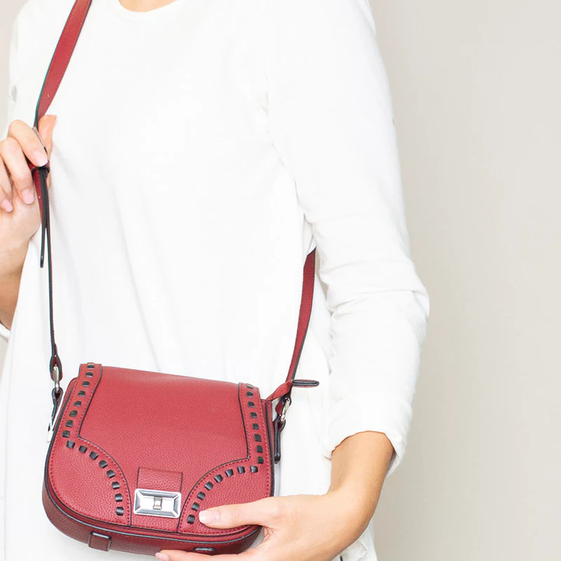 Riona Raspberry Crossbody Bag - Image 5