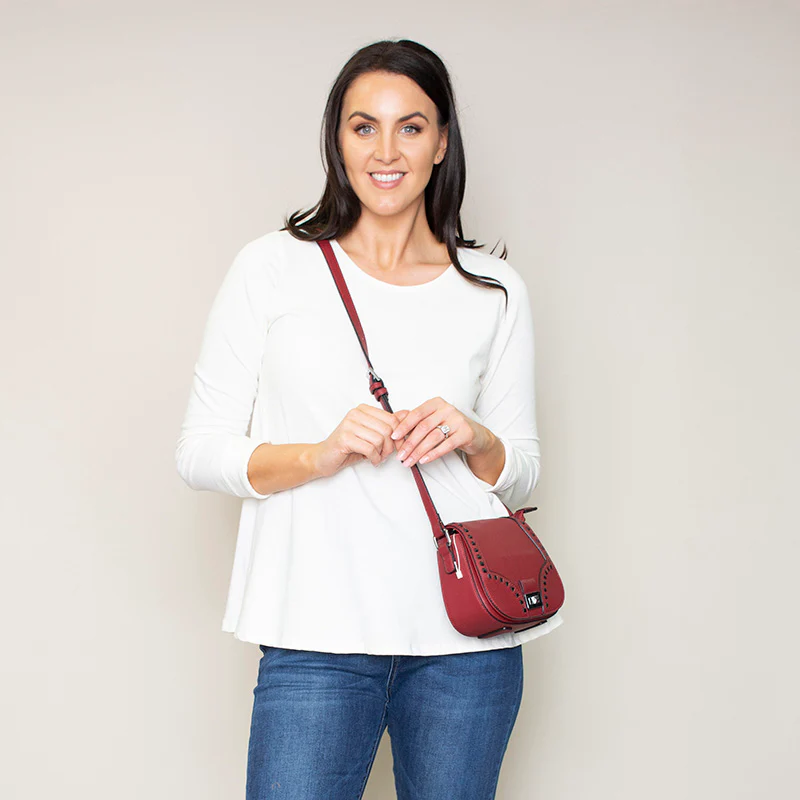 Riona Raspberry Crossbody Bag - Image 6