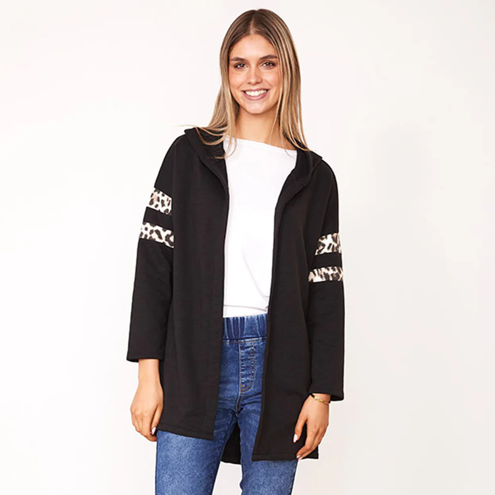 Rosie Hoody (Black/Leopard)