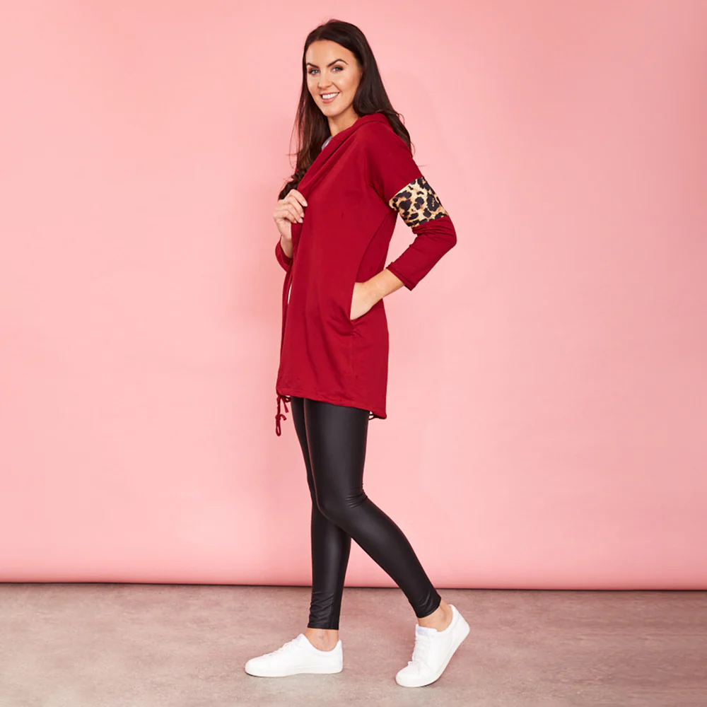 Rosie Leopard Hoody (Cherry) - Image 2