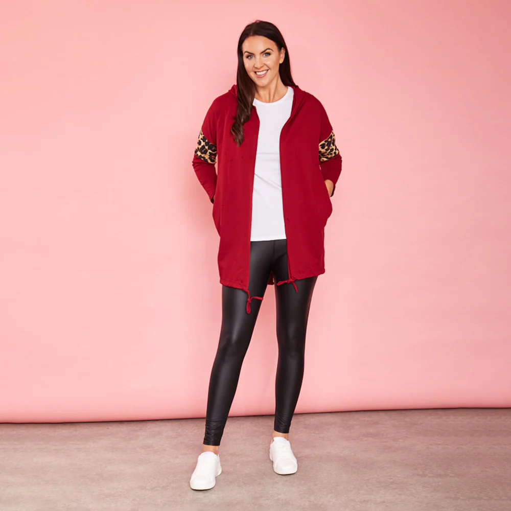 Rosie Leopard Hoody (Cherry) - Image 4
