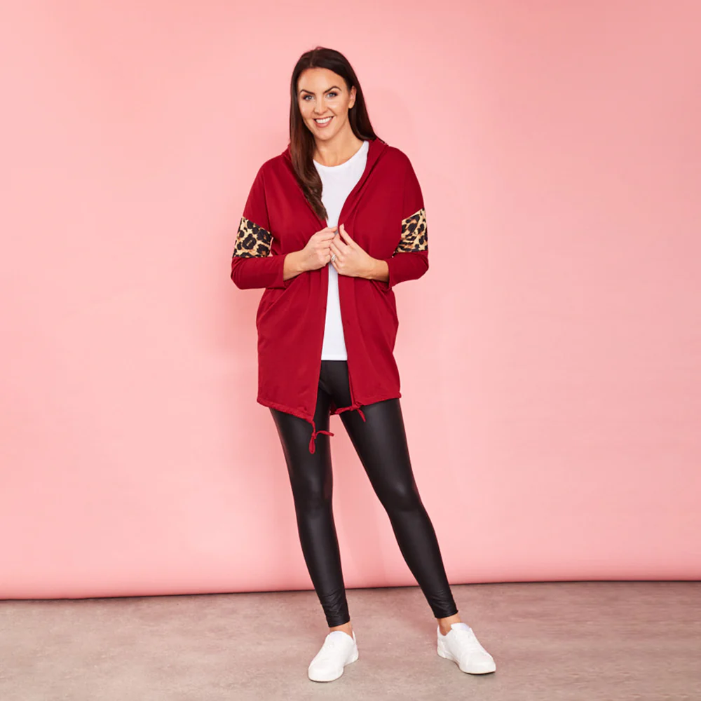 Rosie Leopard Hoody (Cherry) - Image 7