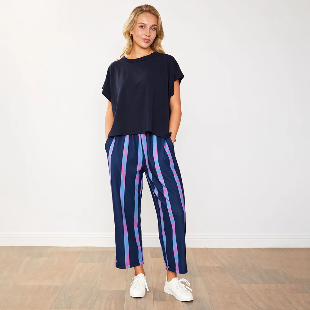 Roxy Set (Navy/Light Navy Stripe)