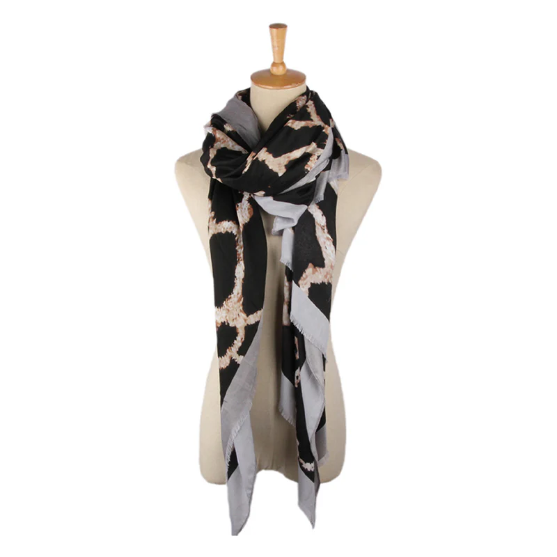 Sara Print Scarf (Taupe) - Image 5