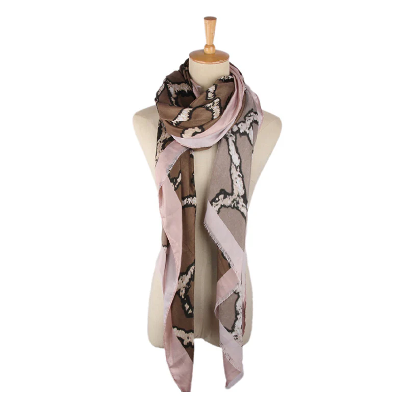 Leo Print Scarf (Pink) - Image 6