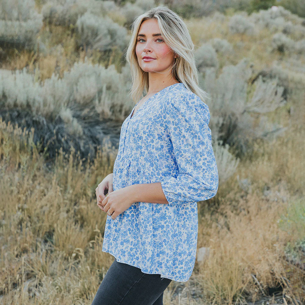 Sadie Top (Blue Floral) - Image 4