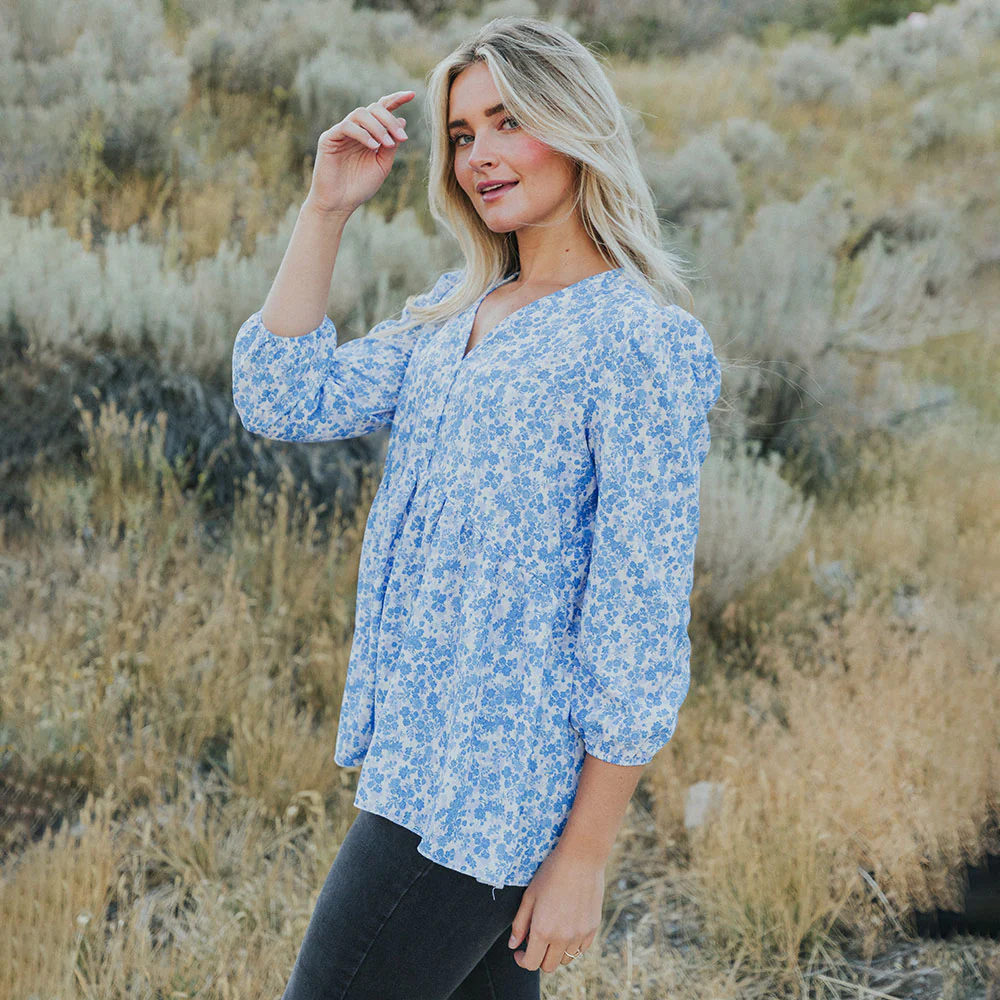 Sadie Top (Blue Floral) - Image 5