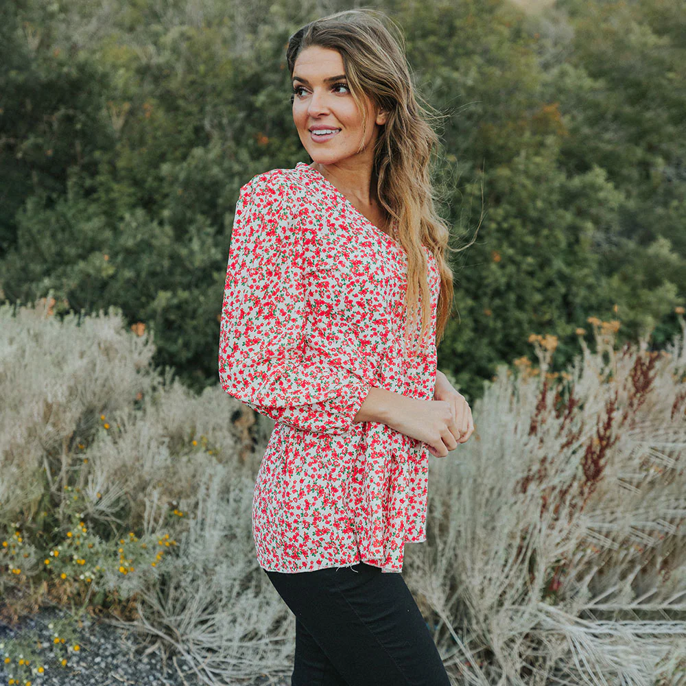 Sadie Top (Red Floral) - Image 2