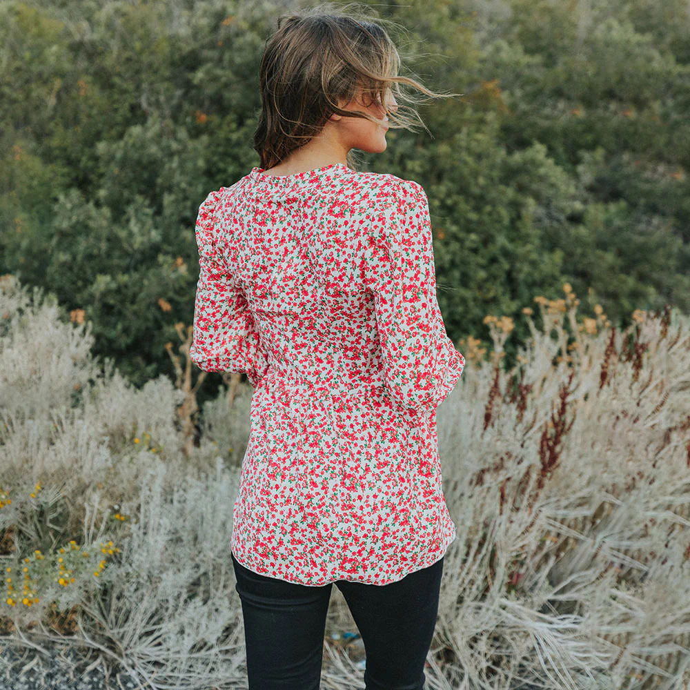 Sadie Top (Red Floral) - Image 4
