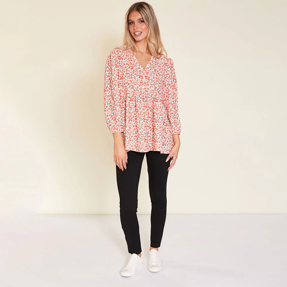 Sadie Top (Red Floral) - Image 5