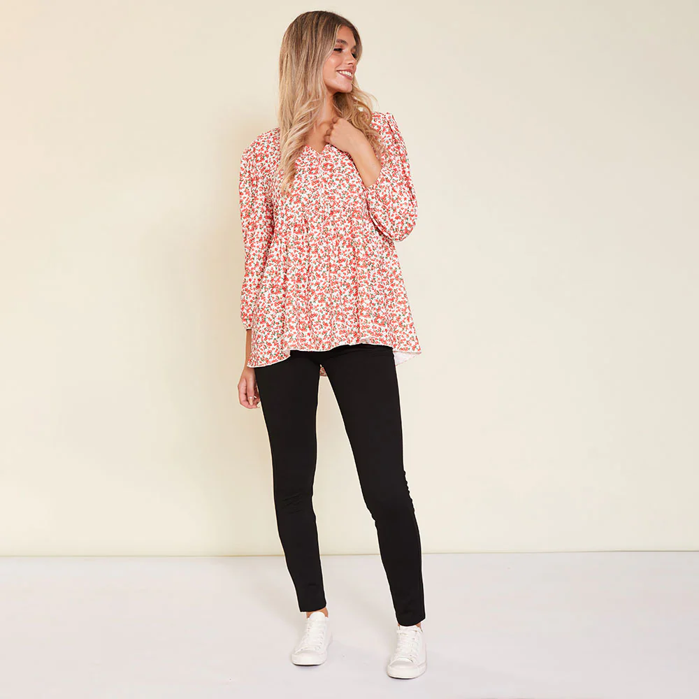 Sadie Top (Red Floral) - Image 7