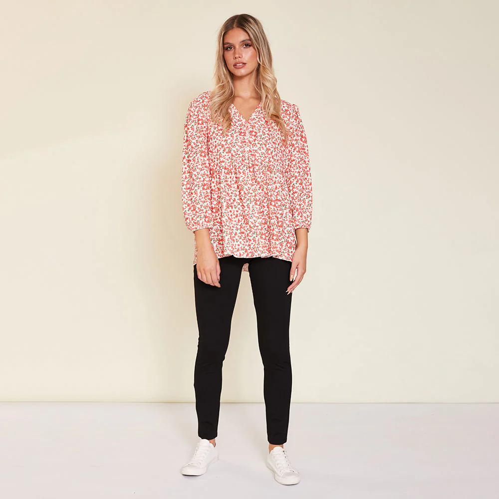 Sadie Top (Red Floral) - Image 8
