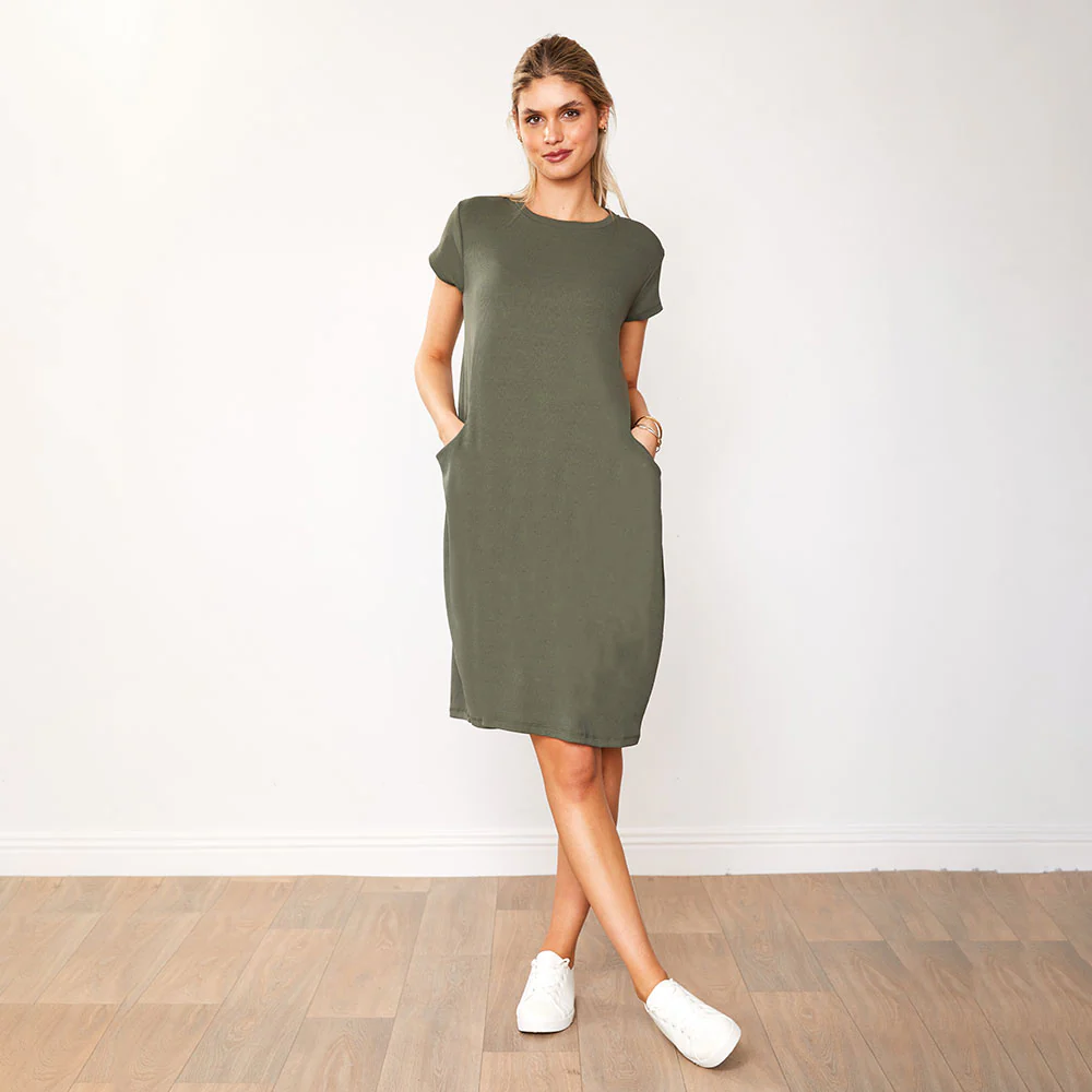 Sandie Dress (Khaki) - Image 6
