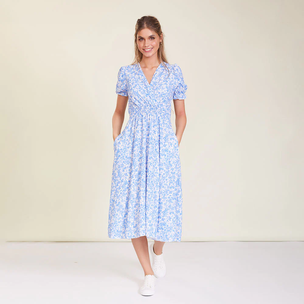 Sasha Dress (Blue Floral)