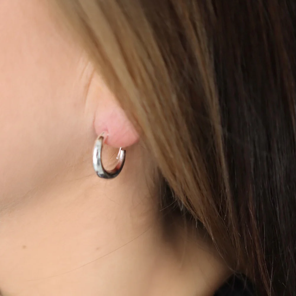 Sterling Silver Rounded Hoop Earrings