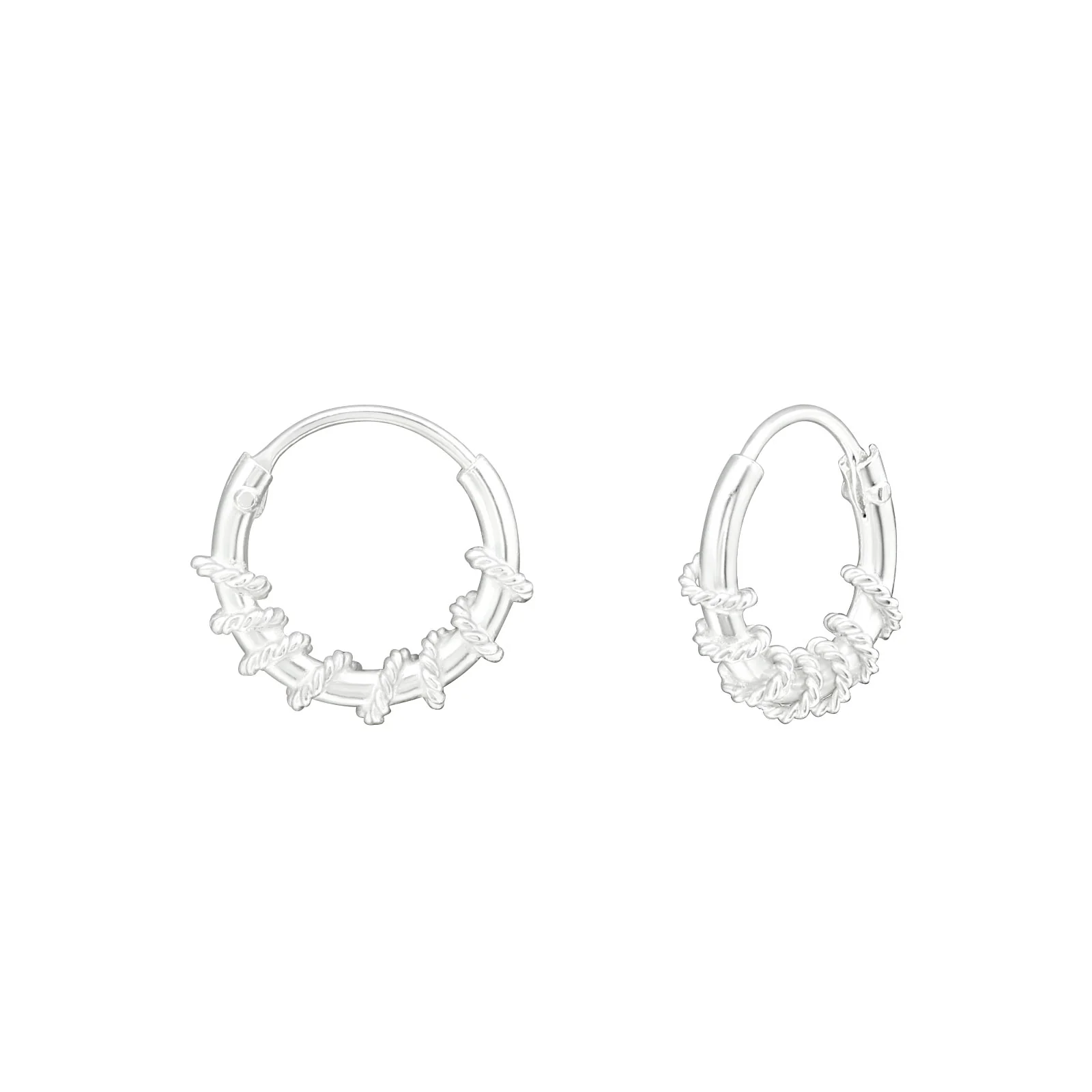 Sterling Silver Coil Hoop Earrings - Image 2