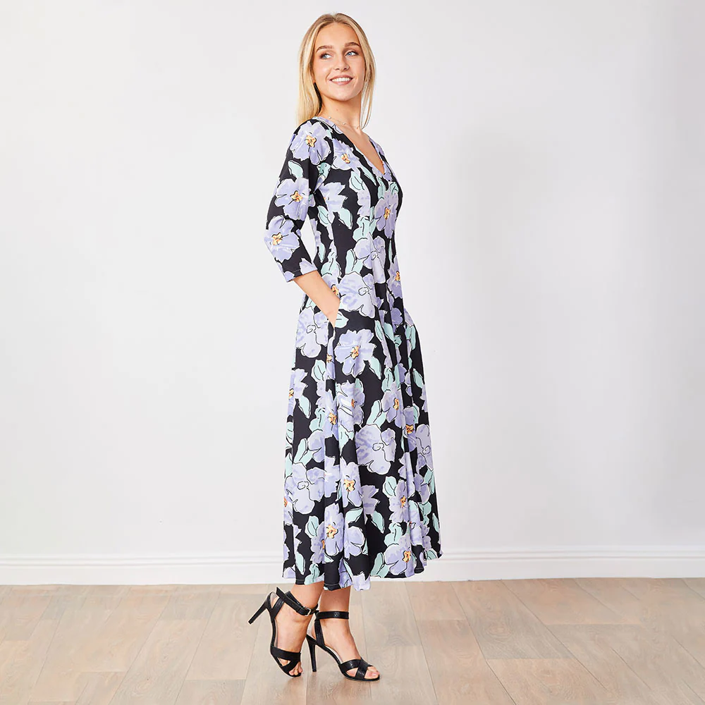 Selena Dress (Blue Floral) - Image 5