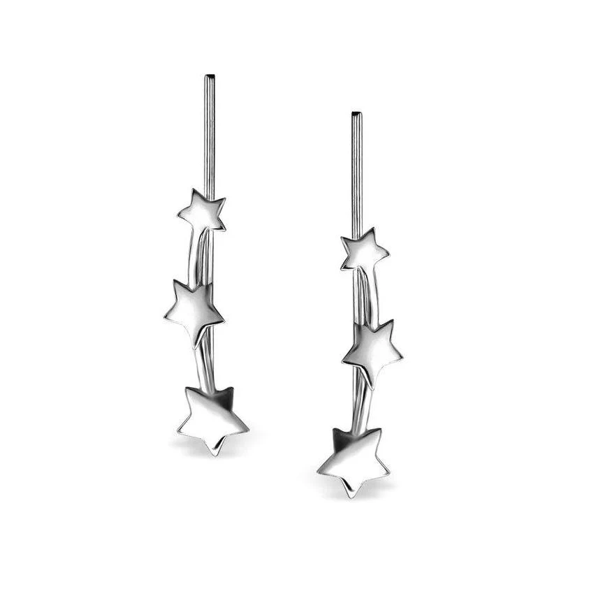 Shooting Star Ear Climber Silver - Image 2