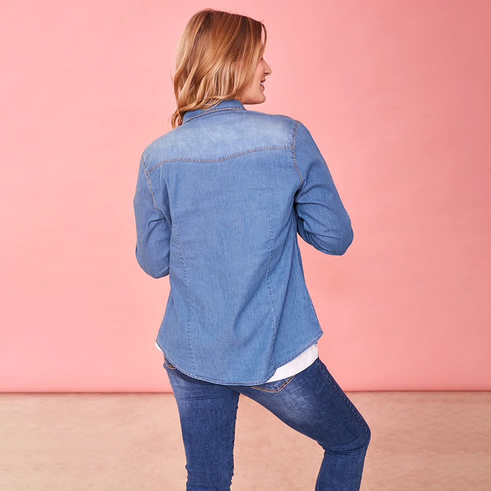 Siona Denim Shirt (Blue) - Image 6