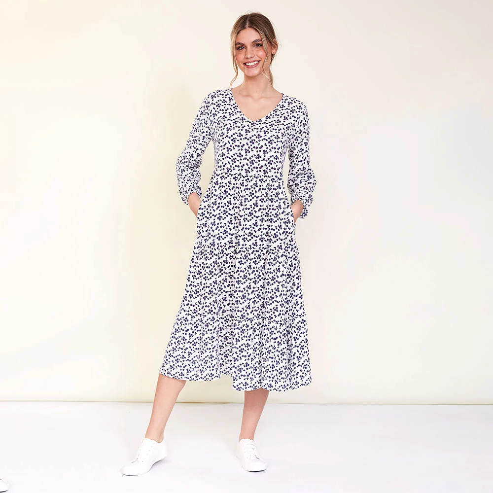 Sofia Dress (White Floral)