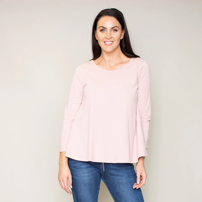 Sofia Swing Round Neck Top (Blush)