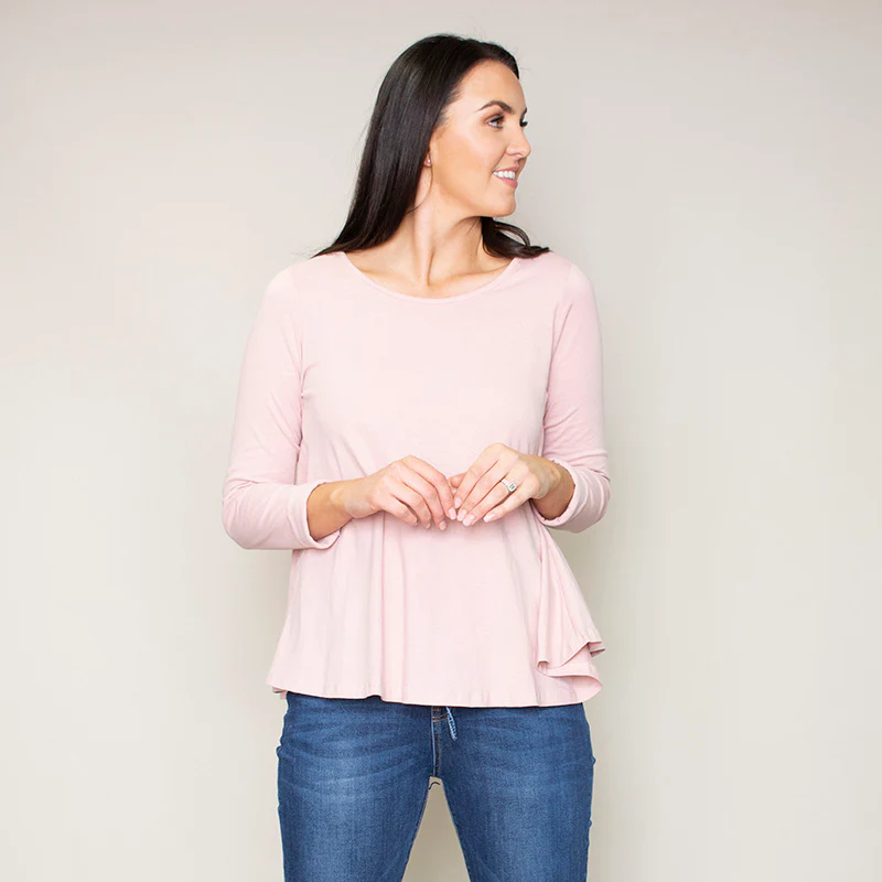 Sofia Swing Round Neck Top (Blush) - Image 3