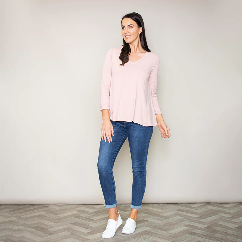 Sofia Swing V-Neck Top (Blush) - Image 2