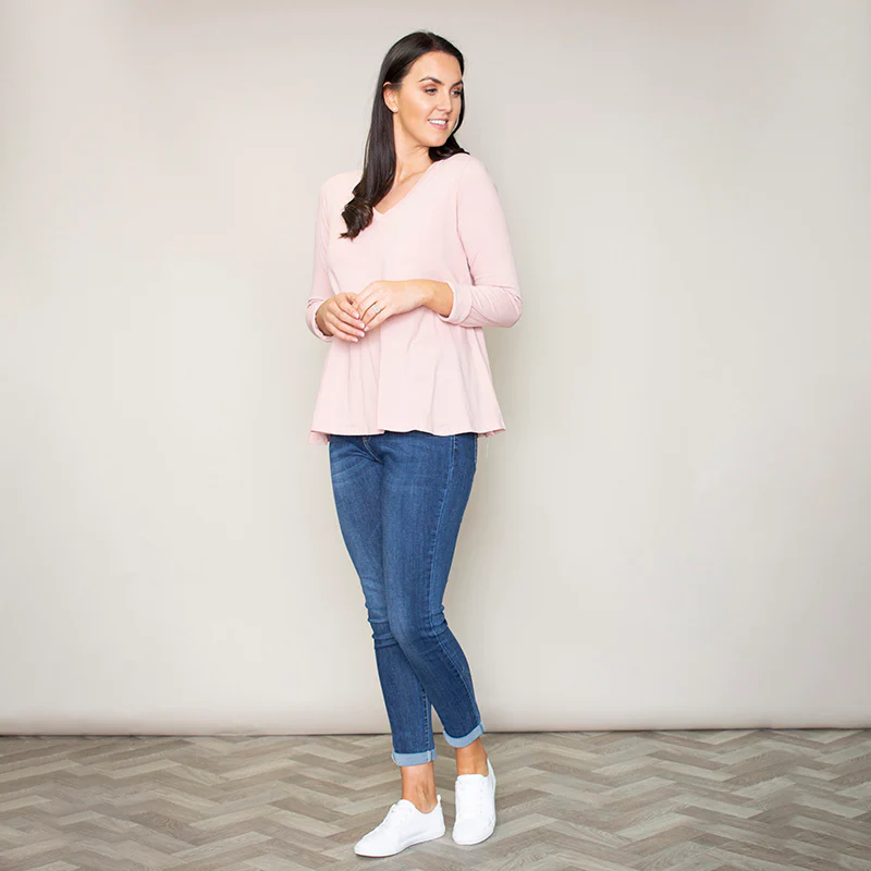Sofia Swing V-Neck Top (Blush) - Image 4