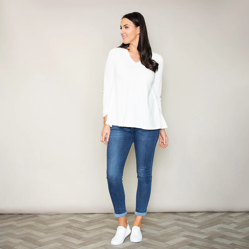 Sonia Swing V-Neck Top (Vanilla) - Image 2