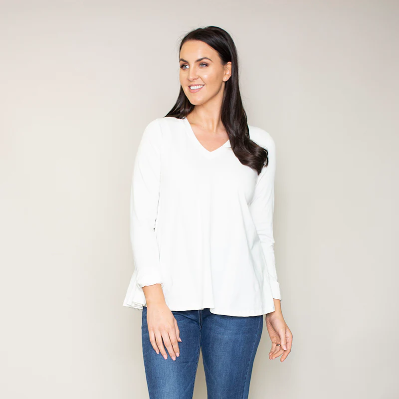 Sonia Swing V-Neck Top (Vanilla) - Image 5