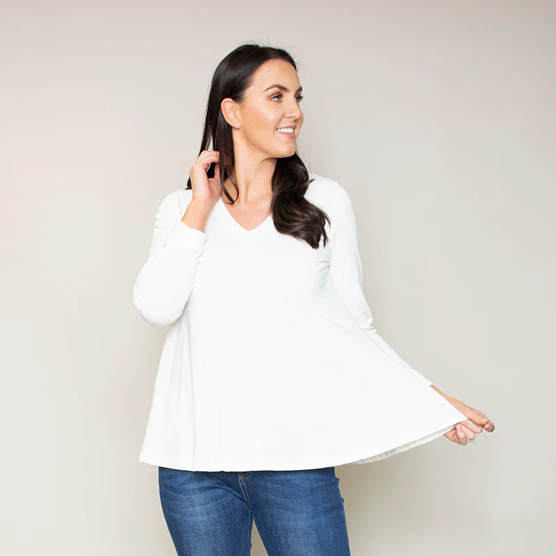 Sonia Swing V-Neck Top (Vanilla) - Image 6