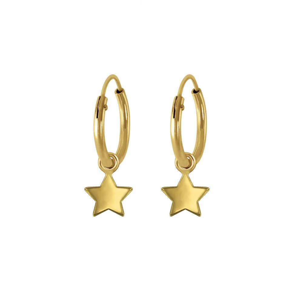 Star Mini Hoop Earings Gold - Image 2