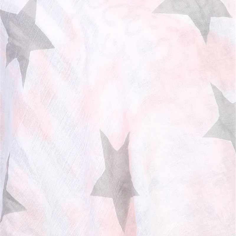 Star Tassel Scarf Pink Grey - Image 2