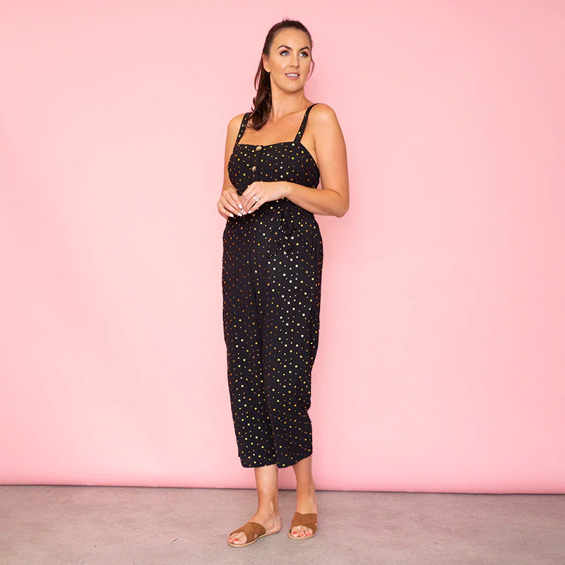 Isabella Sweetheart Jumpsuit (Black) - Image 7
