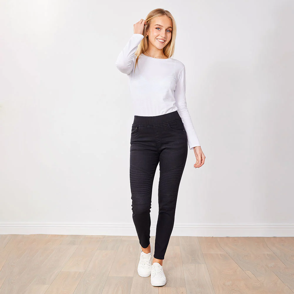 Tara Biker Jeans (Black) - Image 4