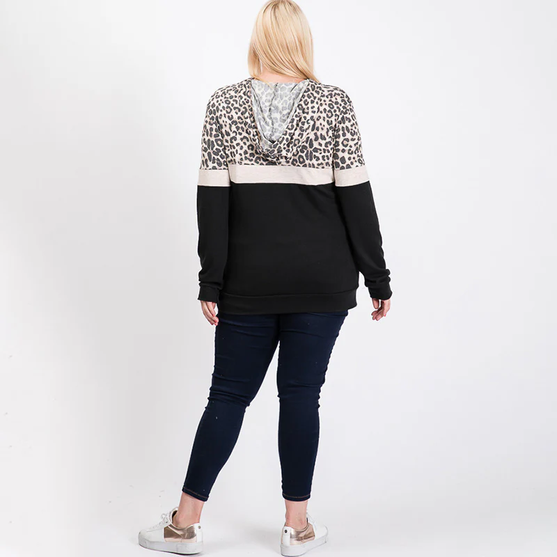 Tara Curve Leopard Hoody Black - Image 10