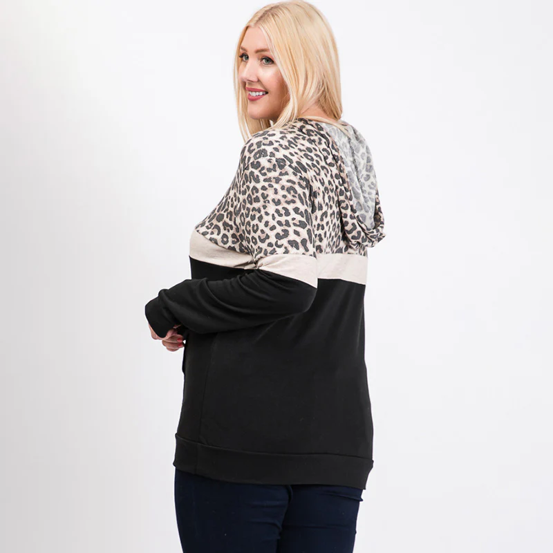 Tara Curve Leopard Hoody Black - Image 11