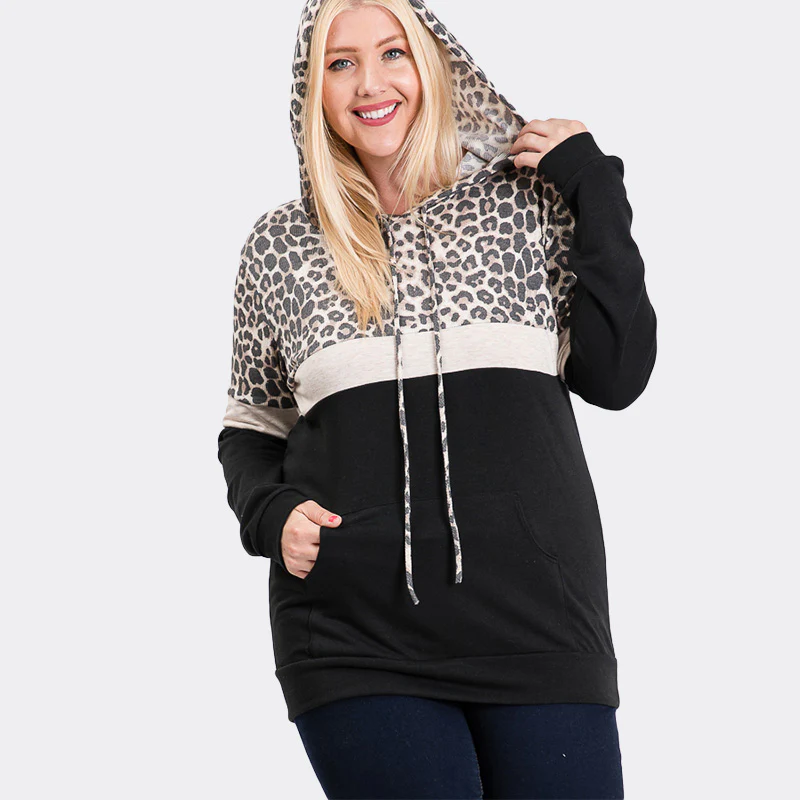 Tara Curve Leopard Hoody Black - Image 12