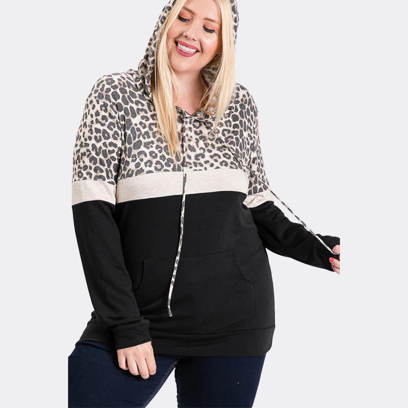 Tara Curve Leopard Hoody Black - Image 2