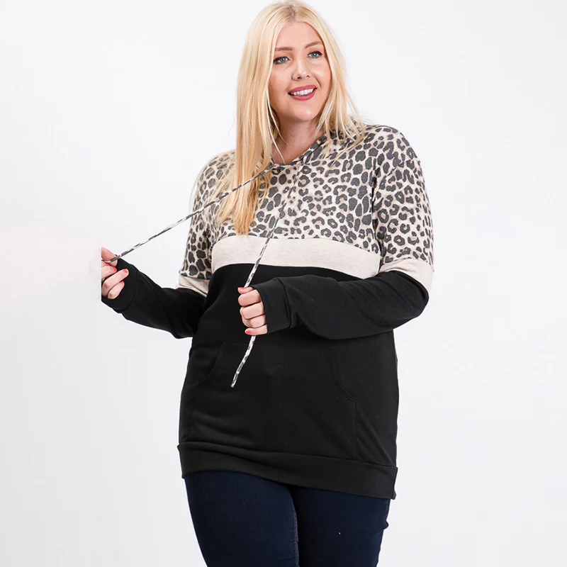 Tara Curve Leopard Hoody Black - Image 6