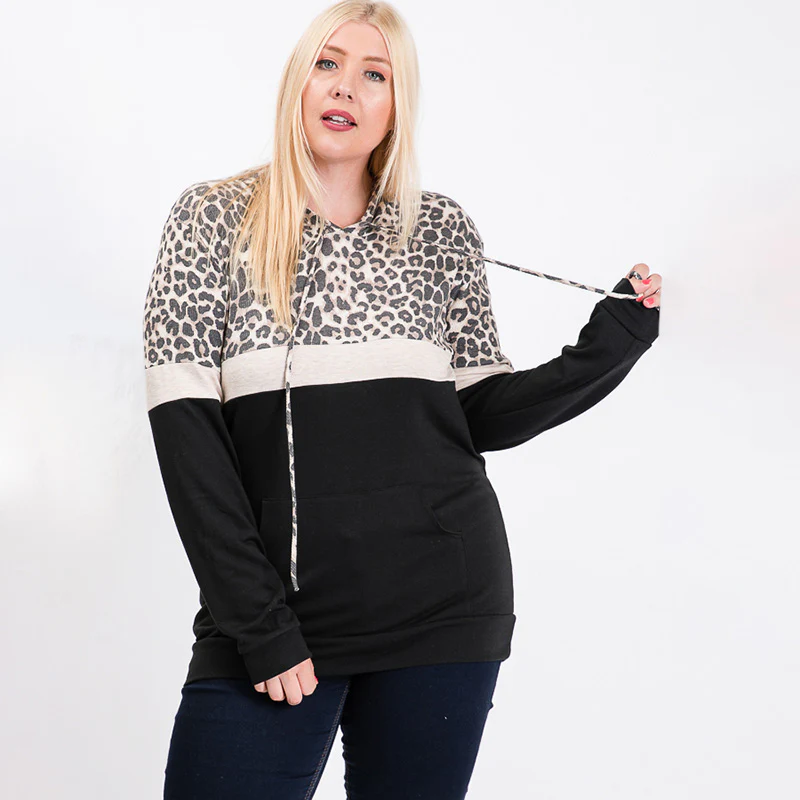 Tara Curve Leopard Hoody Black - Image 8