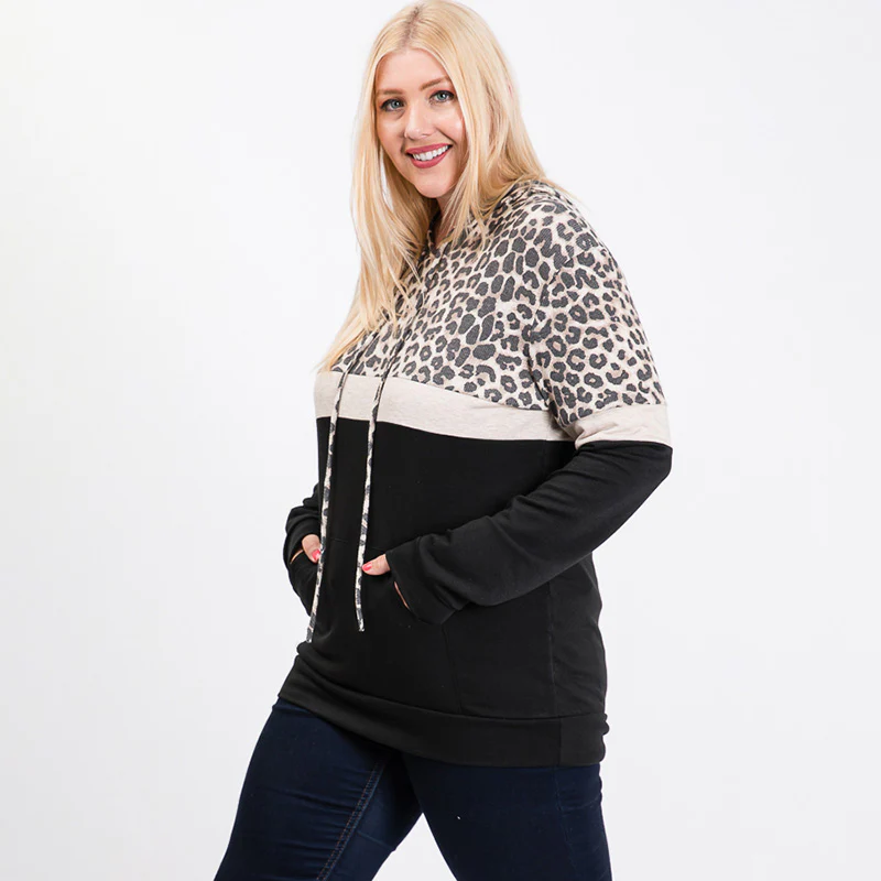 Tara Curve Leopard Hoody Black - Image 9
