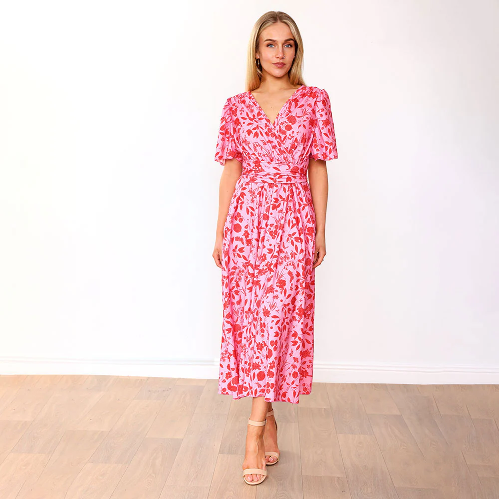 Teagan Dress (Pink/Red Floral) - Image 9