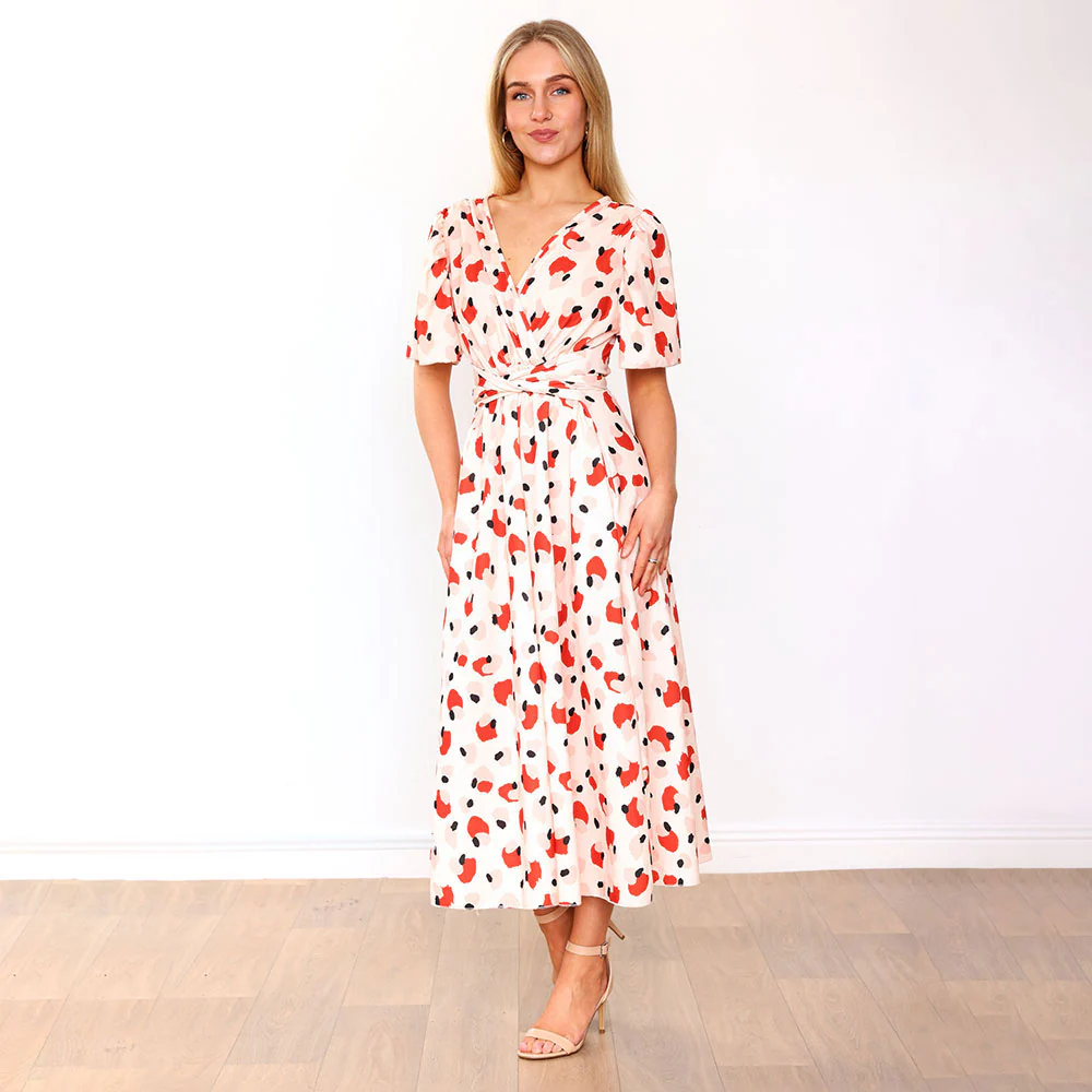 Teagan Dress (Peach Abstract) - Image 16