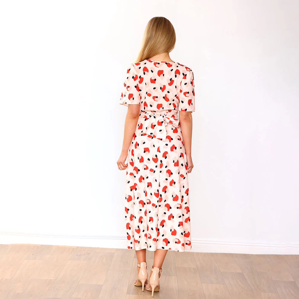 Teagan Dress (Peach Abstract) - Image 17