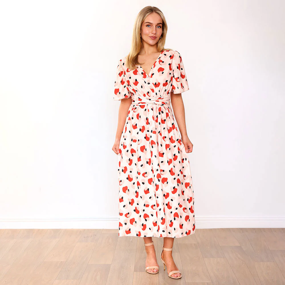 Teagan Dress (Peach Abstract) - Image 15