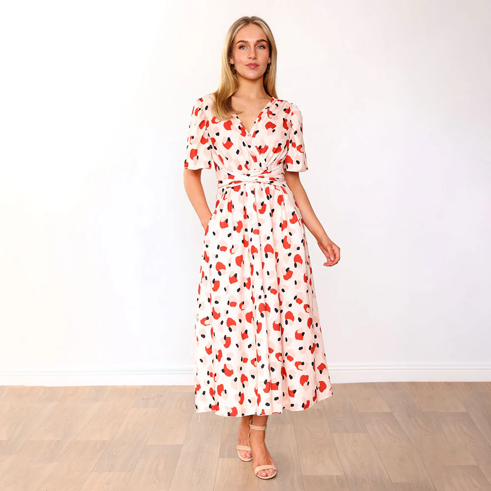 Teagan Dress (Peach Abstract) - Image 9
